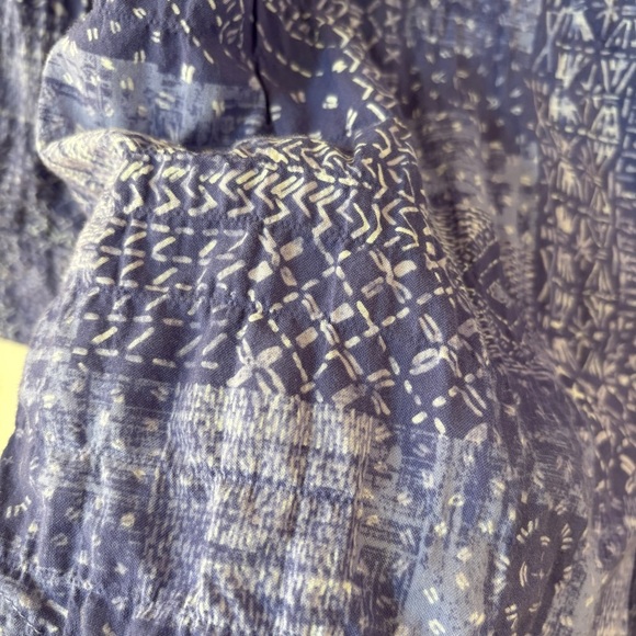 J. McLaughlin Lois Crinkle Shirt Size Medium Purple Patchwork‎ Quilted Button Up - Picture 5 of 13